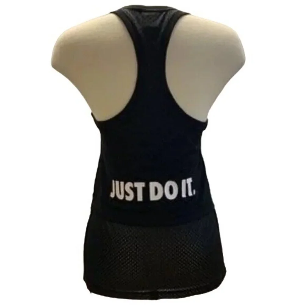Nike Just Do It Black Mesh 2 Layer Racerback Tank Top